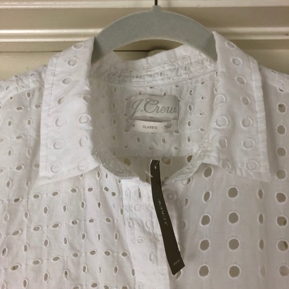 NWT J. Crew Built in Tank Chic Pocketed White Fall Top - Picture 5 of 6